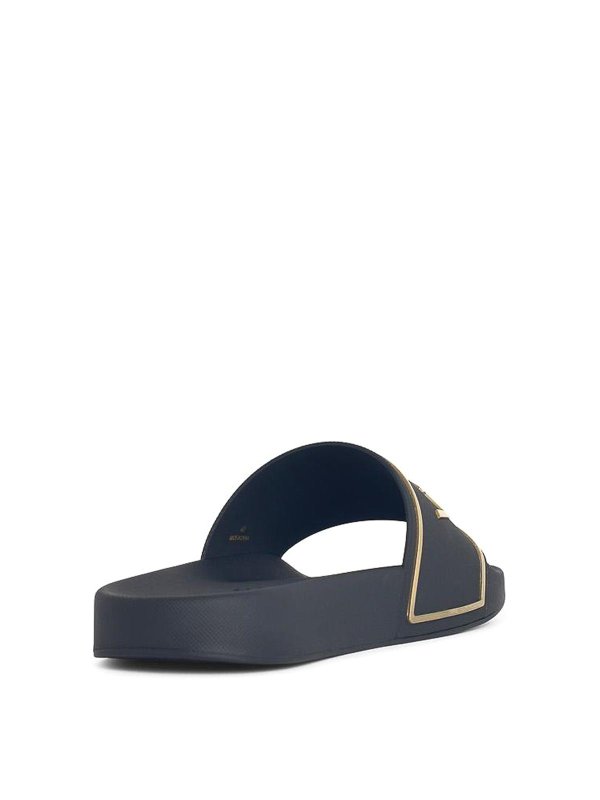 The Best Shops VERSACE: Loafers & Slippers - Black Rubber Slippers