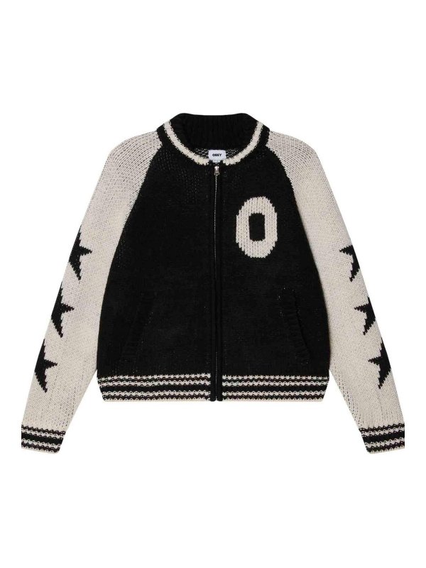 OBEY: Strickpullover mit Rundhalsausschnitt - Rundhalspullover - Schwarz