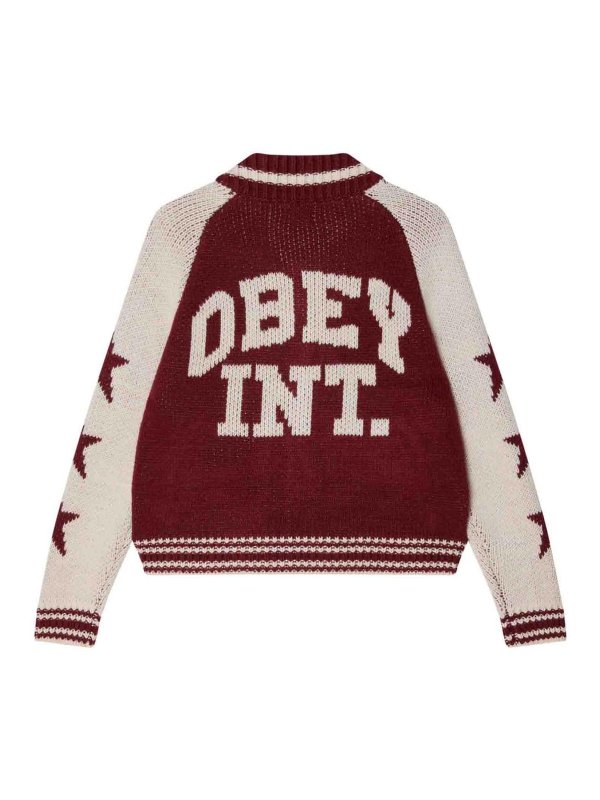 OBEY: Strickpullover mit Rundhalsausschnitt online - Rundhalspullover - Rot