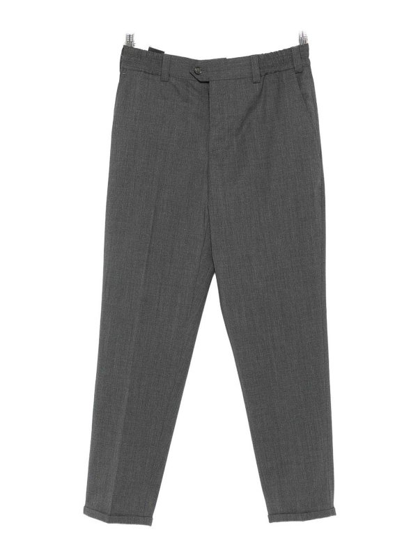 PT TORINO: casual trousers - Wool trousers with cuffs