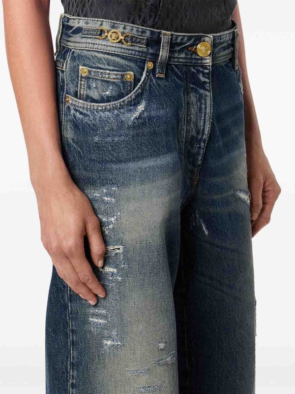 The Best Shops VERSACE: Jeans à jambe droite - Jean Droit - Bleu