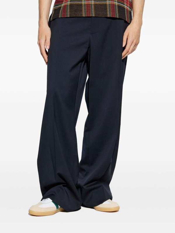 VIVIENNE WESTWOOD: casual trousers online - Wide Leg Wool Trousers