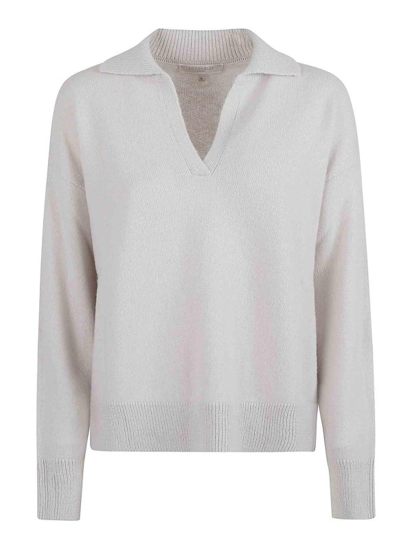 ANTONELLI FIRENZE: Strickpullover mit Rundhalsausschnitt - Rundhalspullover - Weiß