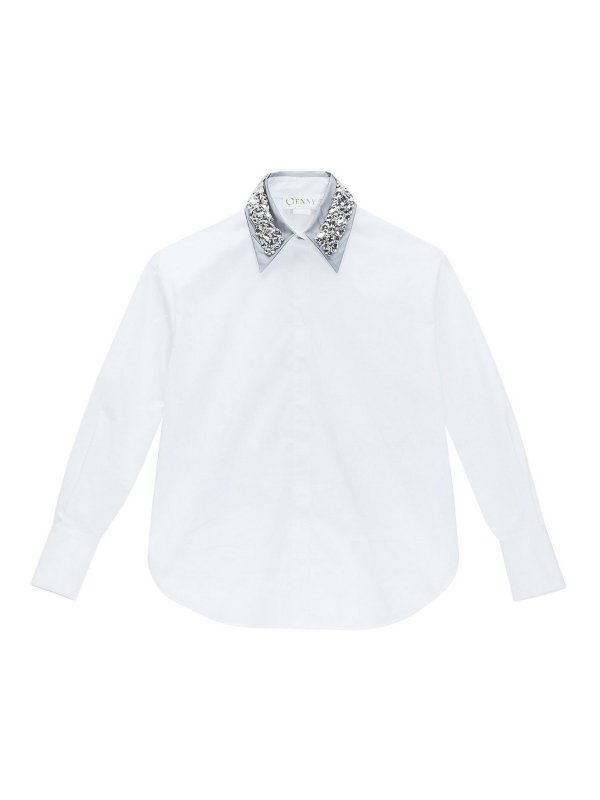 GENNY: shirts - Crystal Collar Shirt