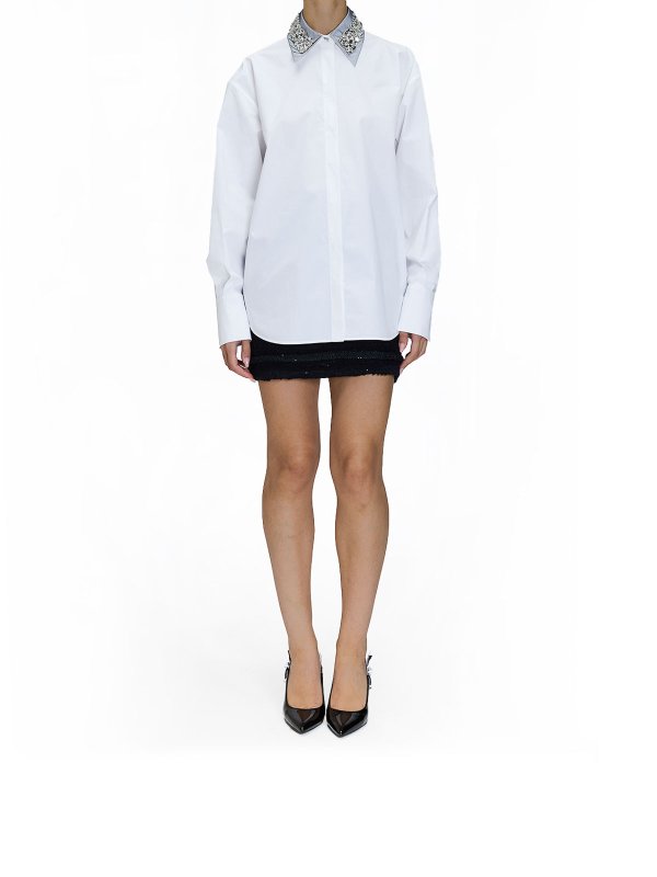 GENNY: shirts online - Crystal Collar Shirt
