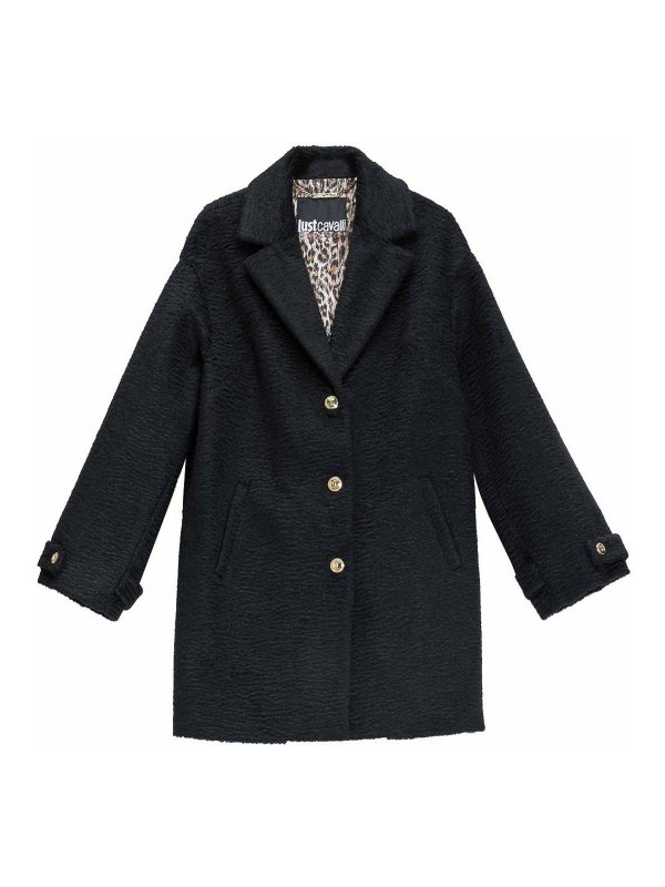JUST CAVALLI: 毛皮＆シアリングコート - 毛皮/ムートンコート - 黒
