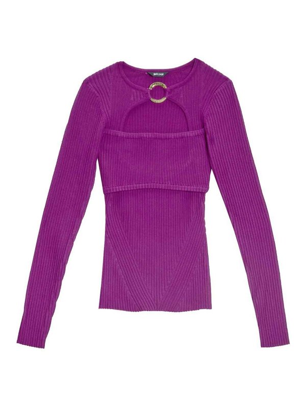 JUST CAVALLI: クルーネック - クルーネック - 紫