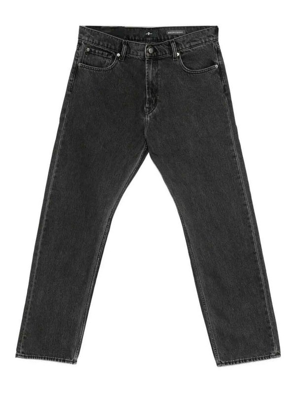 7 FOR ALL MANKIND: straight leg jeans - `Modern Straight Caviar` Jeans