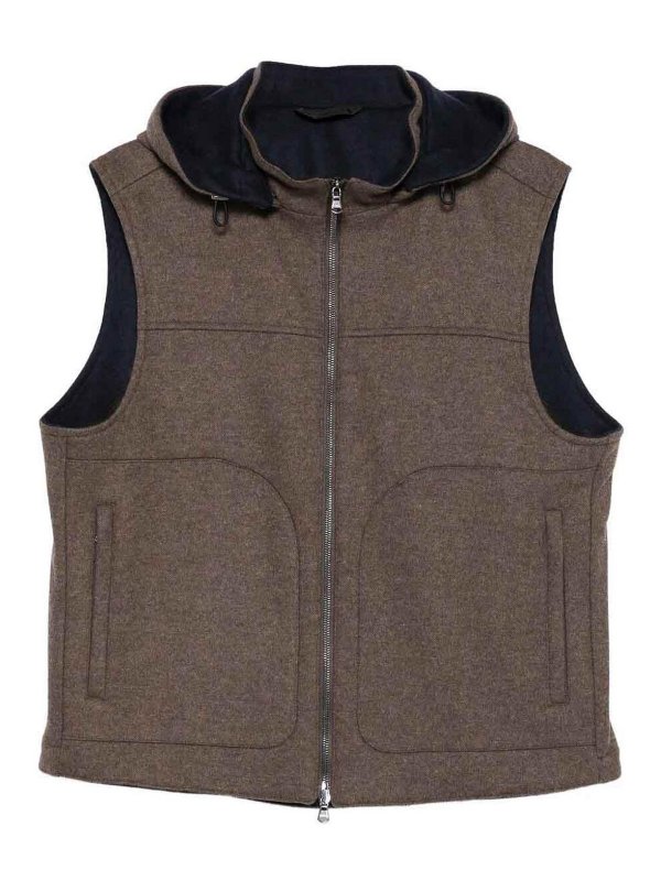 BARBA NAPOLI: vests - Vest With Hood
