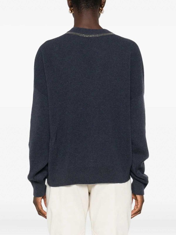 BRUNELLO CUCINELLI buy online Rundhalspullover - Dunkelblau