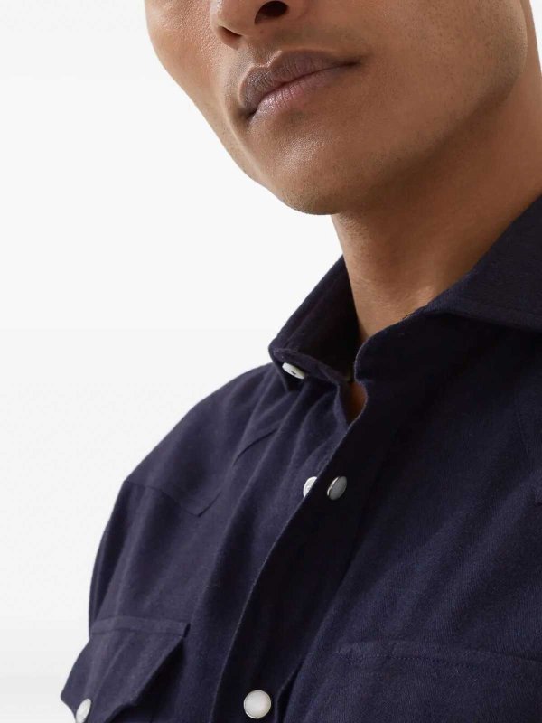 Chemise - Bleu Foncé shop online: BRUNELLO CUCINELLI