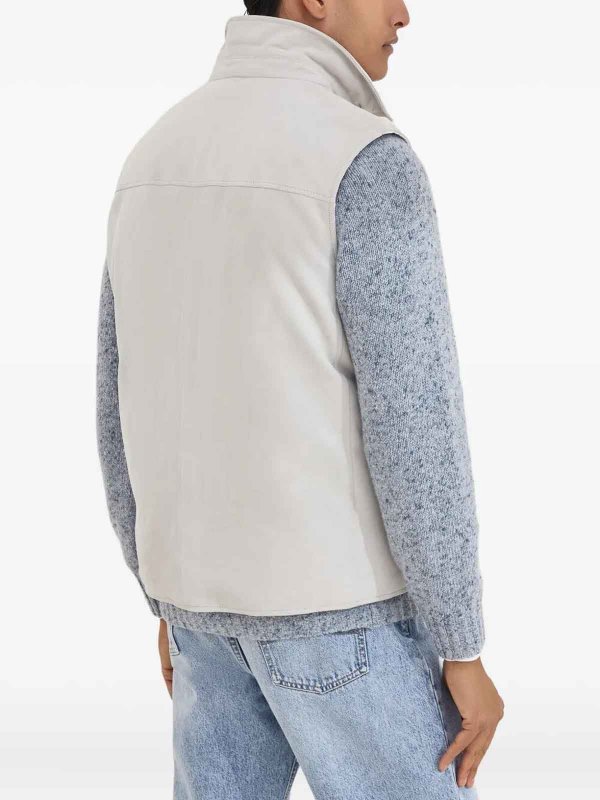 The Best Shops BRUNELLO CUCINELLI: Lederjacken - Lederjacke - Hellgrau