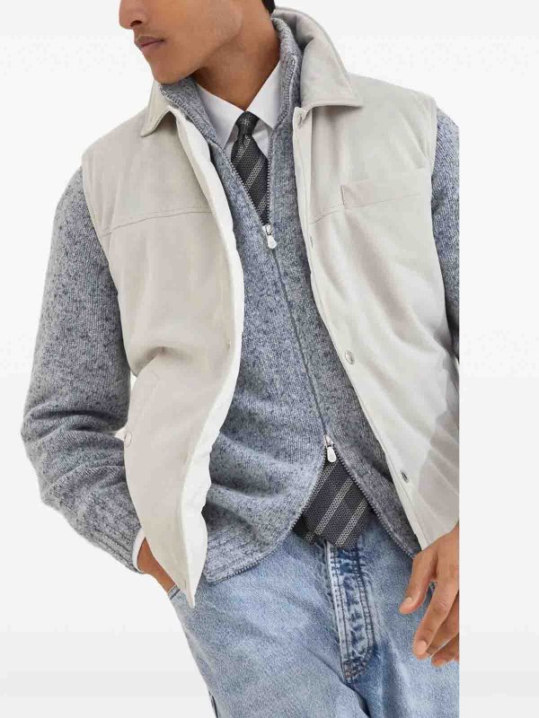 BRUNELLO CUCINELLI buy online Lederjacke - Hellgrau