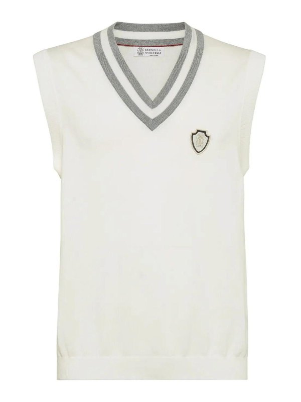 BRUNELLO CUCINELLI: Chalecos - Chaleco - Blanco