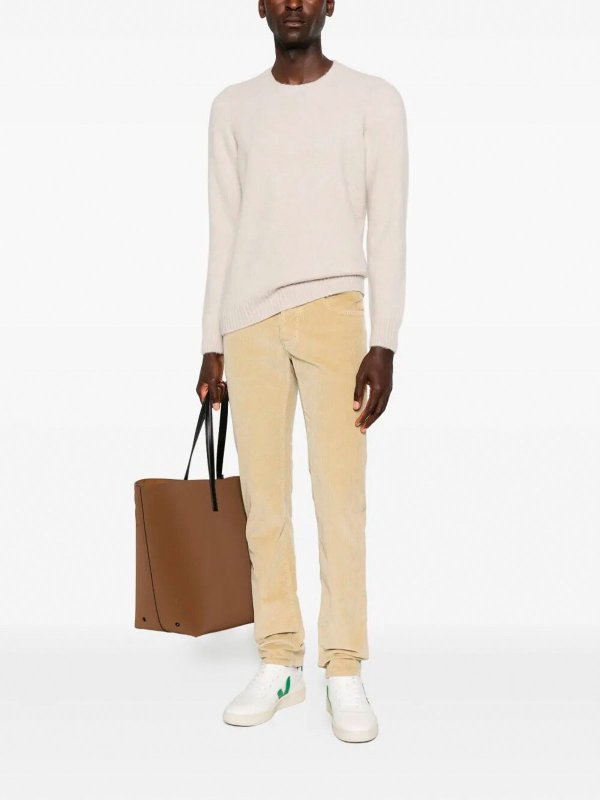 DRUMOHR: Strickpullover mit Rundhalsausschnitt online - Rundhalspullover - Beige