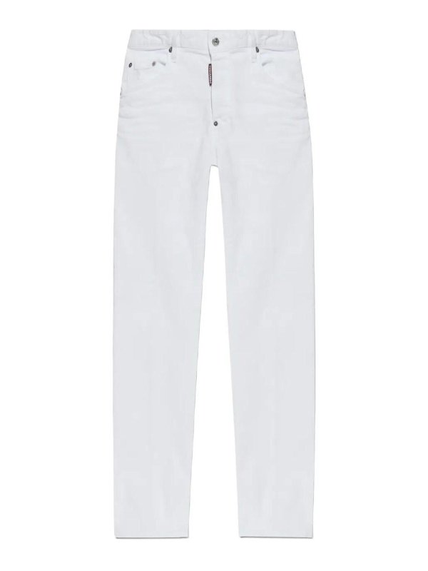 DSQUARED2: Jeans à jambe droite - Jean Droit - Blanc