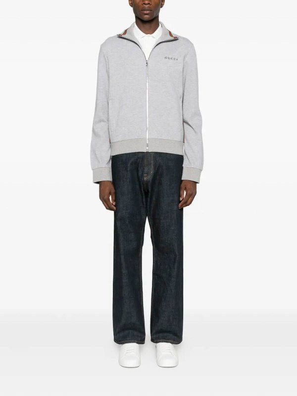 GUCCI: casual jackets online - Full Zip Double Cotton Jacket