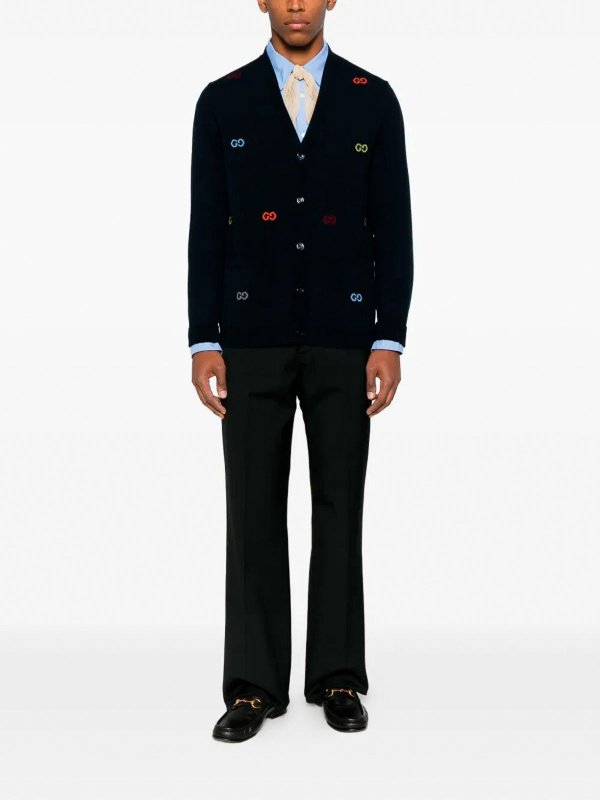 GUCCI: cardigans online - Long Sleeve Cashmere Cardigan