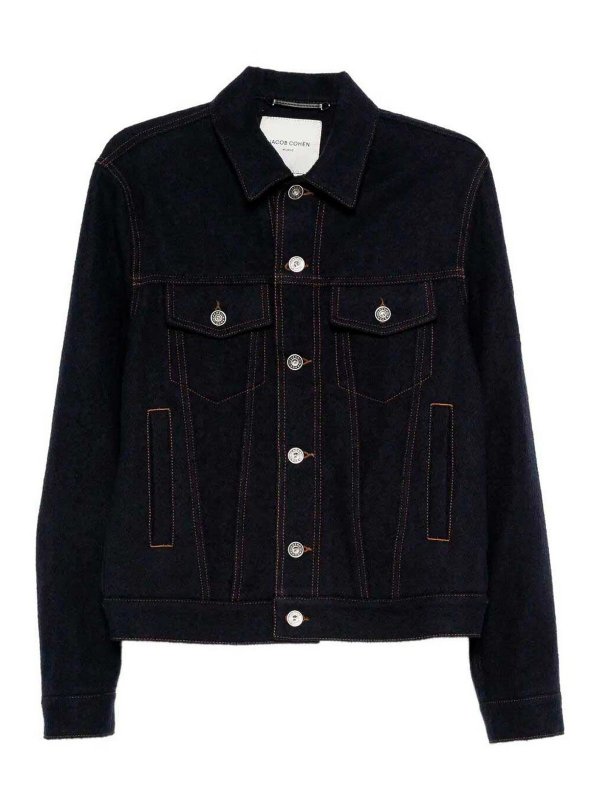 JACOB COHEN: leather jacket - Trucker Jacket