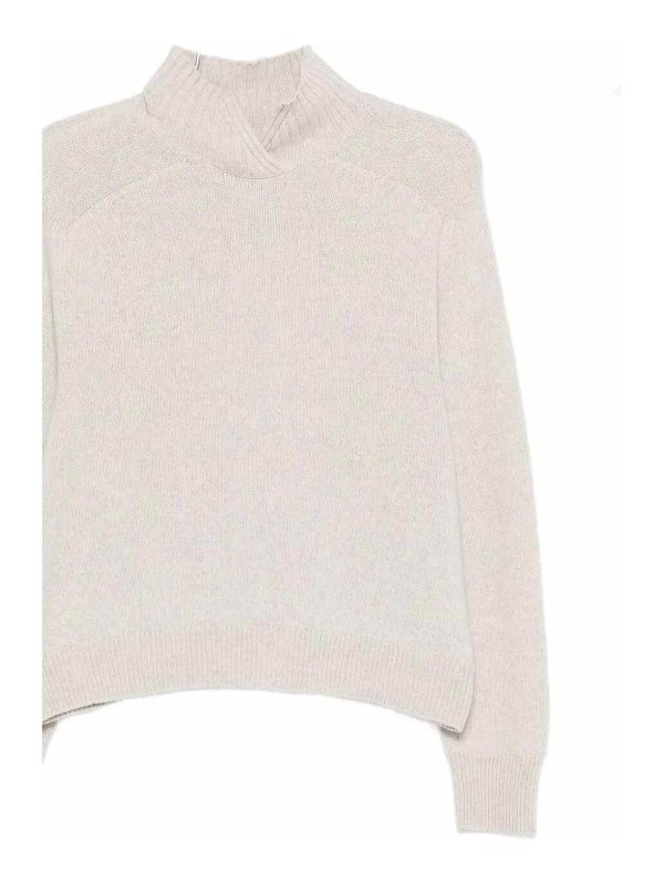 MALO: Strickpullover mit Rundhalsausschnitt online - Rundhalspullover - Weiß