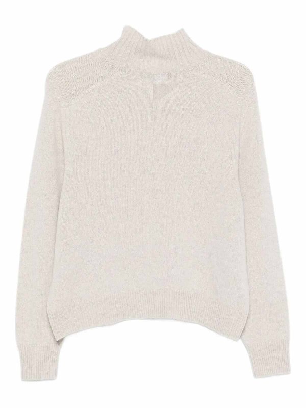 The Best Shops MALO: Strickpullover mit Rundhalsausschnitt - Rundhalspullover - Weiß