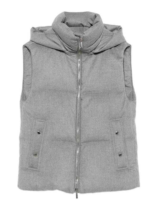 MOORER: Gilets tricot - Gilet - Gris Clair