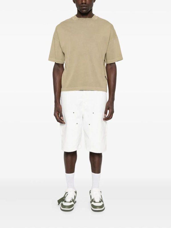 The Best Shops Palm Angels: t-shirts - `Curved Logo` Loose Collar T-Shirt