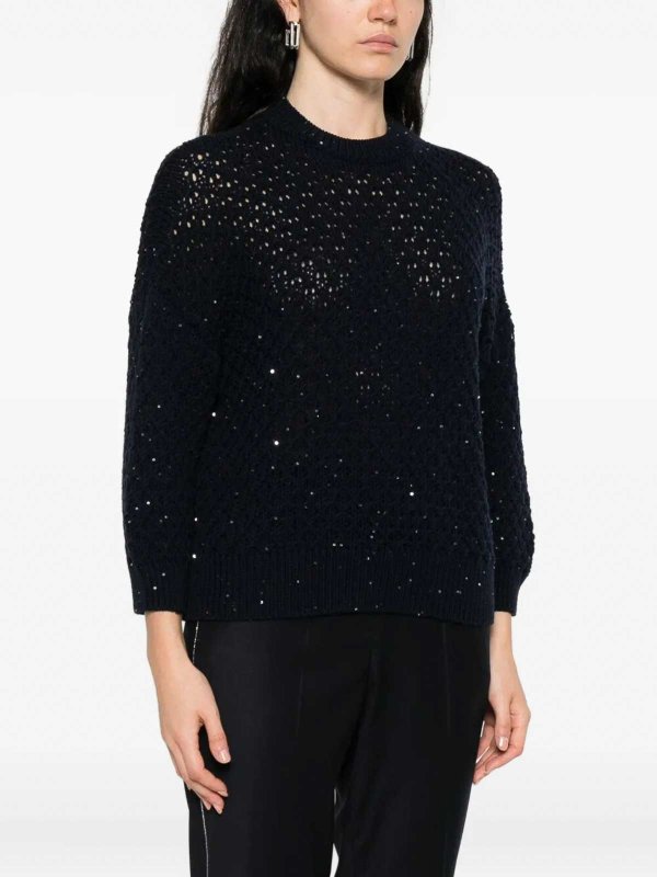 クルーネック - ブルー shop online: PESERICO