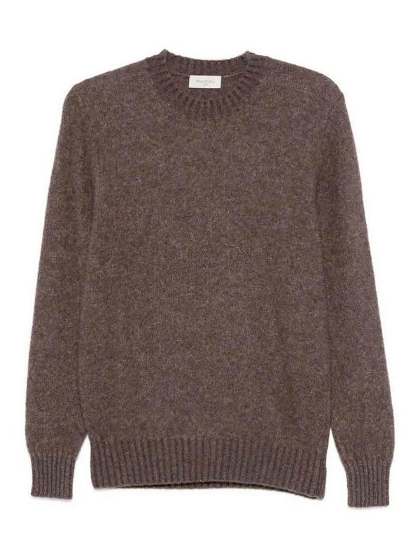 PIACENZA 1733: Strickpullover mit Rundhalsausschnitt - Rundhalspullover - Taupe