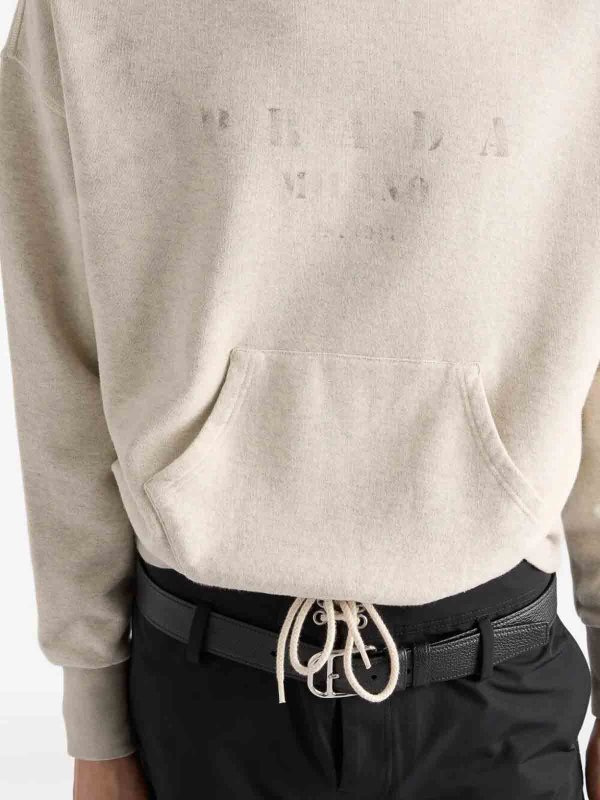 Cotton Fleece Hoodie shop online: PRADA
