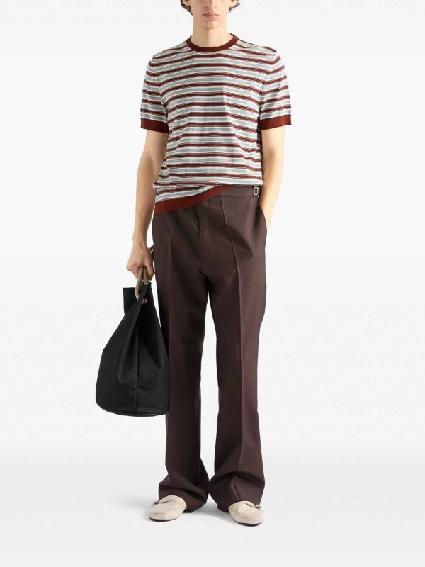 PRADA: crew necks online - Cotton Crew-Neck Sweater