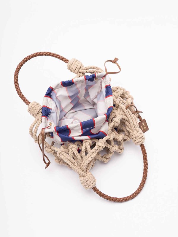 PRADA buy online `` Nou` Cotton And Leather Handbag