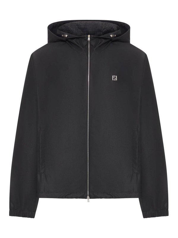 FENDI: casual jackets - Black Technical Fabric Jacket