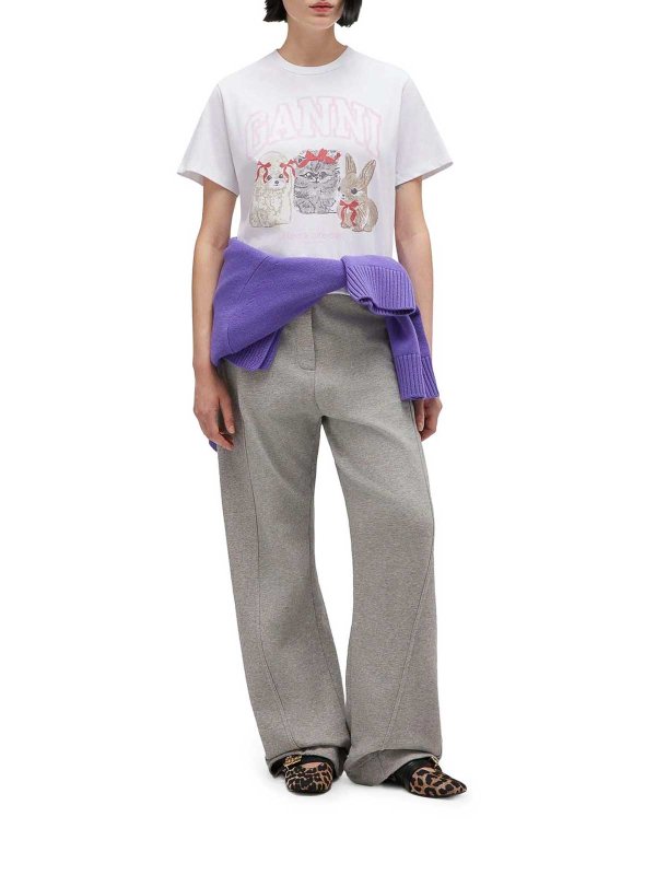 GANNI: Tシャツ online - Have A Nice Day! Please Recycle - 白