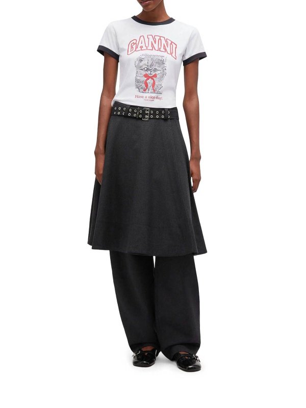 GANNI: Camisetas online - Camiseta - Blanco