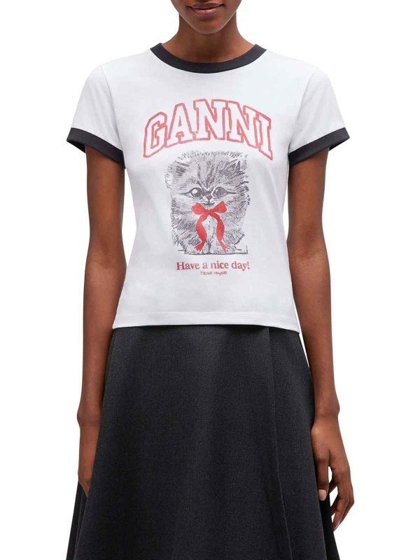 The Best Shops GANNI: Camisetas - Camiseta - Blanco