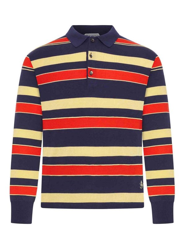 J.W. ANDERSON: polo - Polo da rugby in maglia a righe