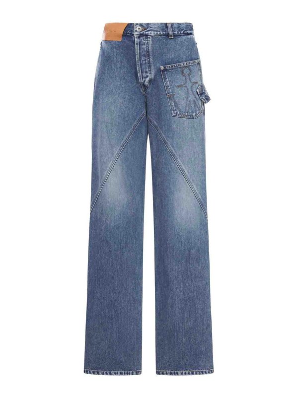 J.W. ANDERSON: straight leg jeans - Workwear Jeans With Off-Centralized Closure