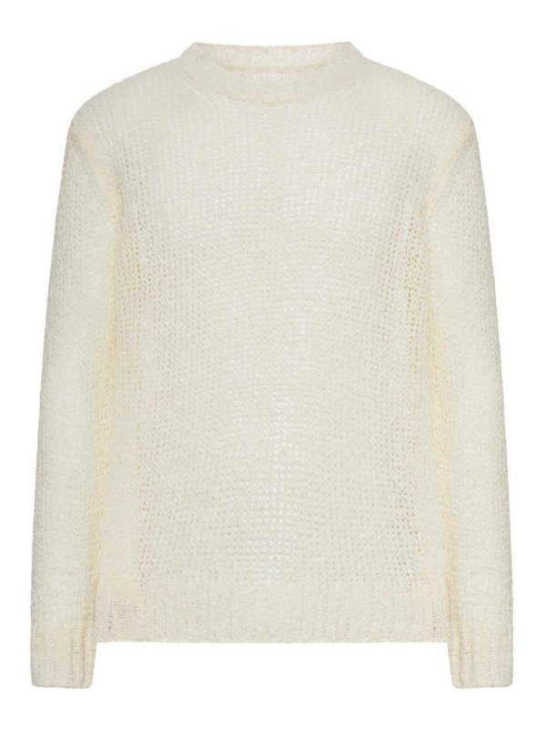 JIL SANDER: Strickpullover mit Rundhalsausschnitt - Rundhalspullover - Nude