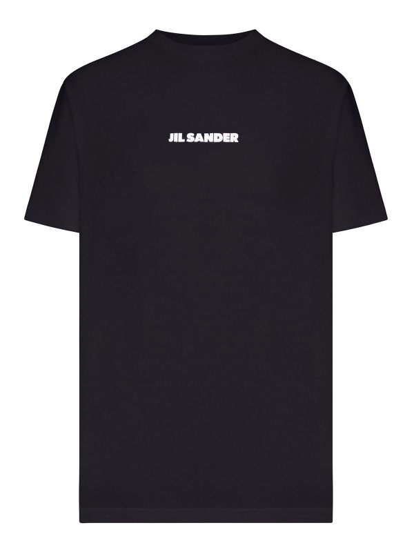 JIL SANDER: maglia collo rotondo - T-shirt girocollo in cotone con logo