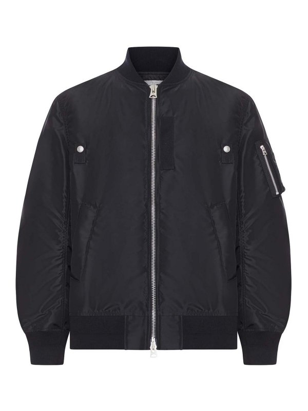 Sacai: bombers - Nylon Bomber Jacket With Zip