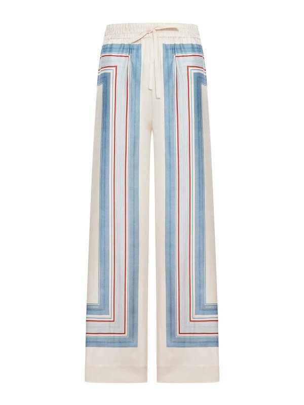 ZIMMERMANN: casual trousers - Wide-Waisted Silk Trousers