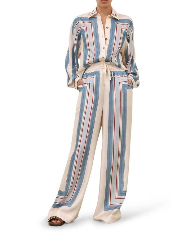 ZIMMERMANN: casual trousers online - Wide-Waisted Silk Trousers