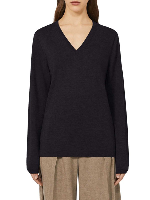 The Best Shops Max Mara: crew necks - Lince Sweater In Satined Cashmere Yarn