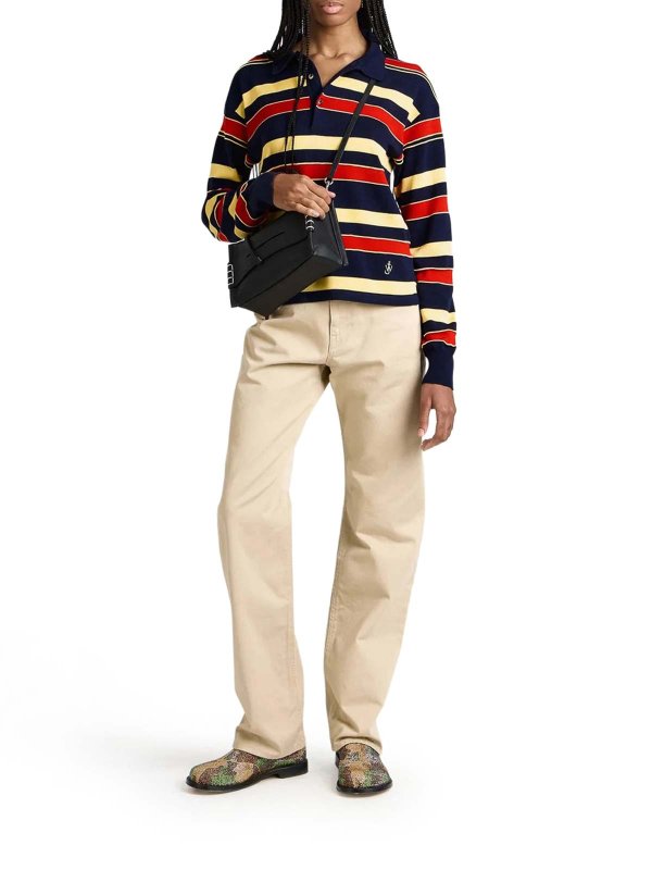 J.W. ANDERSON: totes bags online - Small Leather Loafer Bag