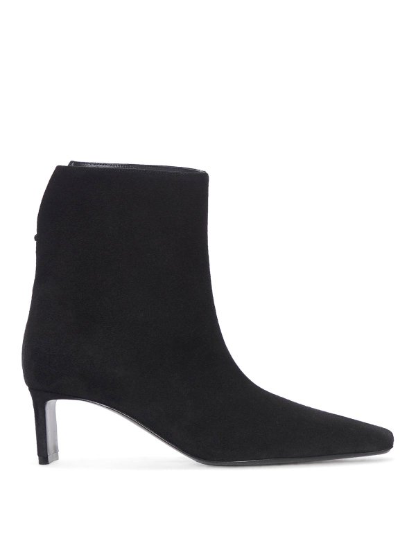 KHAITE: ankle boots - Black Suede Ankle Boots