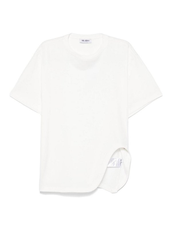 The Attico: t-shirts - Asymmetric Cotton T-Shirt
