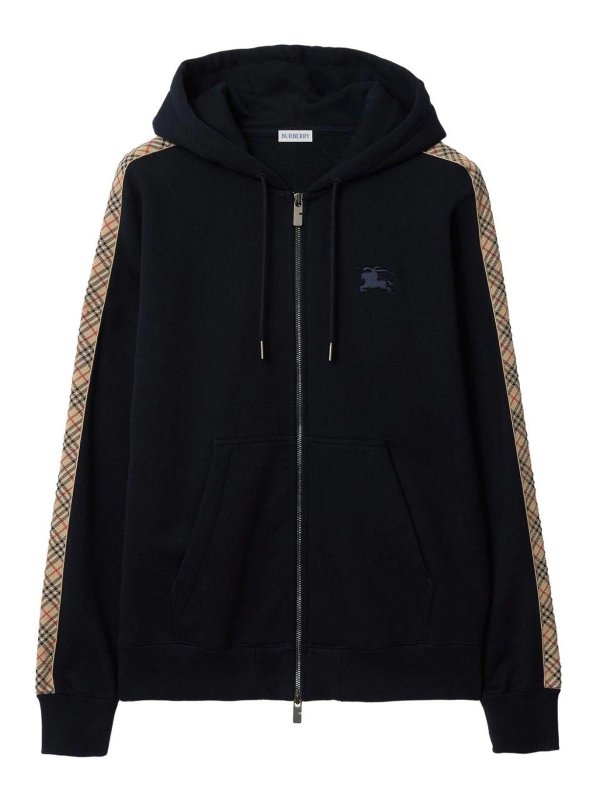 BURBERRY: Sweatshirts & Sweaters - Check Motif Cotton Hoodie