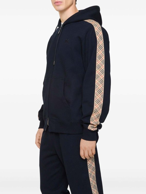 The Best Shops BURBERRY: Sweatshirts & Sweaters - Check Motif Cotton Hoodie