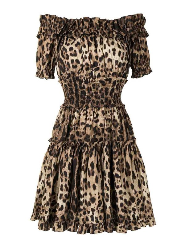 DOLCE & GABBANA: abiti corti - Vestito  corto con stampa leopardata